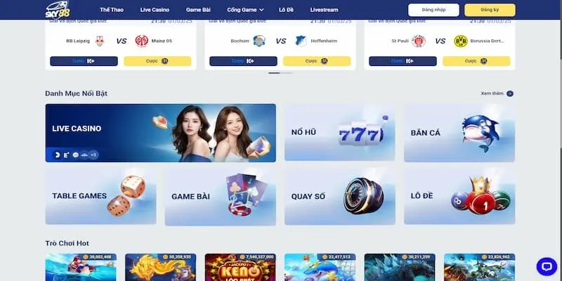 Các siêu phẩm cá cược được Sky88 cải tiến liên tục với những phiên bản cá cược độc đáo nhất